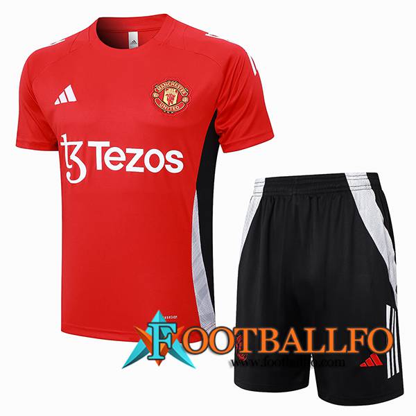 Camiseta Entrenamiento Manchester United Rojo/Blanco/Blanco 2024/2025