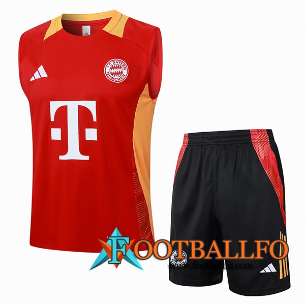 Camiseta Entrenamiento sin mangas Bayern Munich Rojo/Amarillo 2024/2025