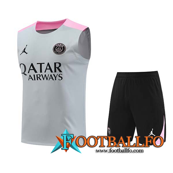 Camiseta Entrenamiento sin mangas PSG Gris/Rosa 2024/2025