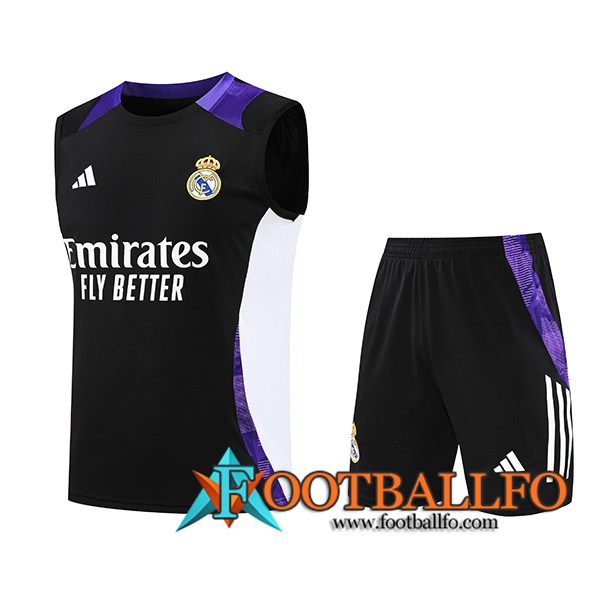 Camiseta Entrenamiento sin mangas Real Madrid Negro/Violeta/Blanco 2024/2025