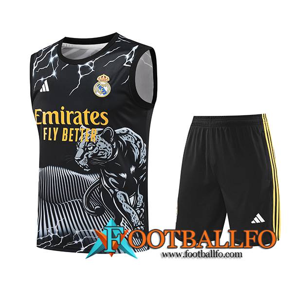 Camiseta Entrenamiento sin mangas Real Madrid Negro/Blanco/Amarillo 2024/2025