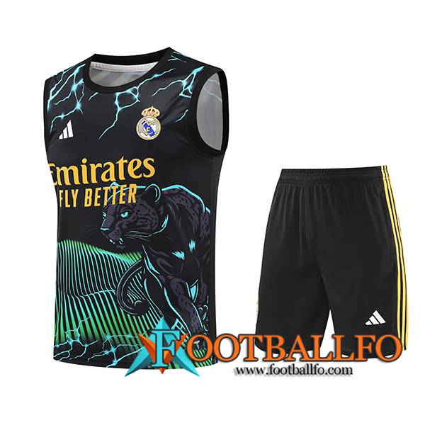 Camiseta Entrenamiento sin mangas Real Madrid Negro/Verde/Amarillo 2024/2025