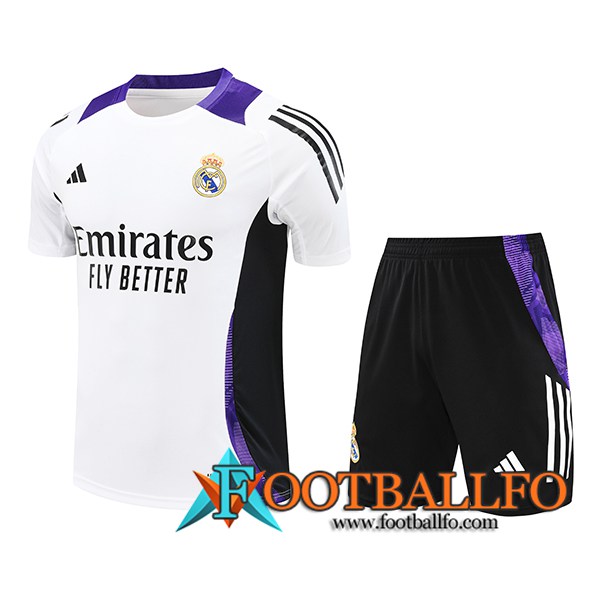 Camiseta Entrenamiento Real Madrid Blanco/Negro/Violeta 2024/2025