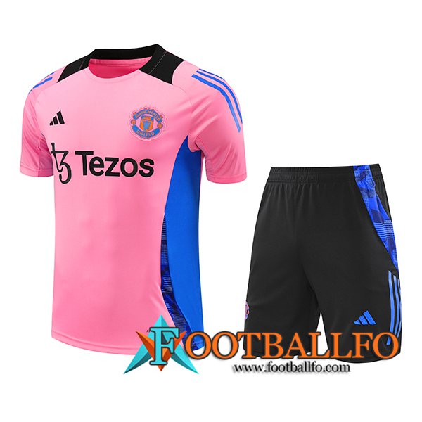 Camiseta Entrenamiento Manchester United Rosa/Azul/Negro 2024/2025