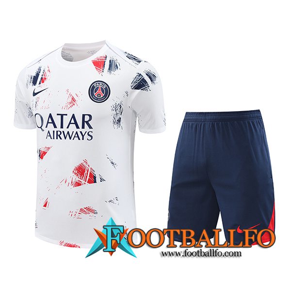 Camiseta Entrenamiento PSG Blanco/Azul/Rojo 2024/2025