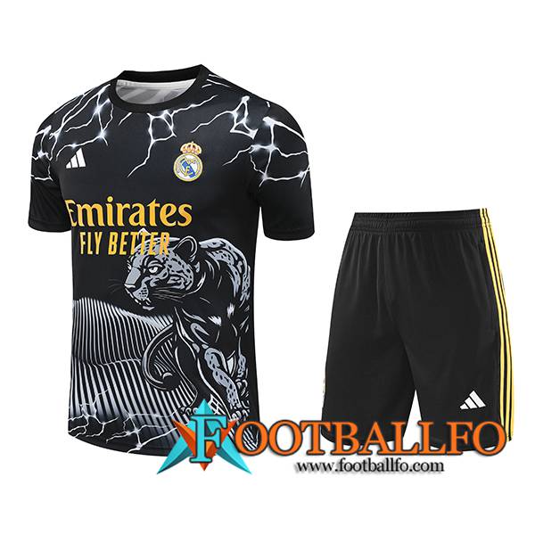 Camiseta Entrenamiento Real Madrid Negro/Blanco/Amarillo 2024/2025