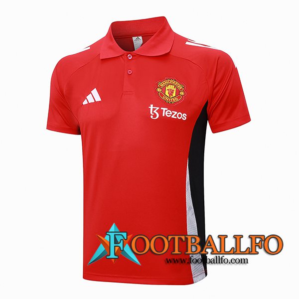 Camiseta Polo Manchester United Rojo/Negro/Blanco 2024/2025