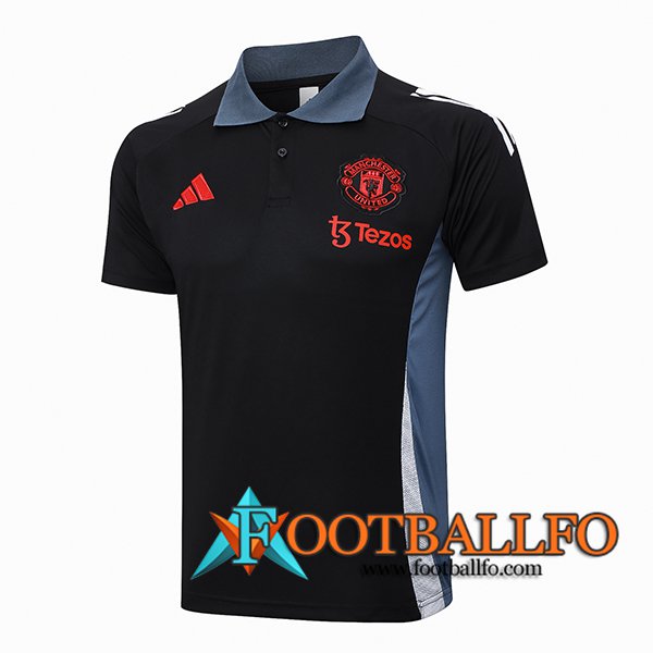 Camiseta Polo Manchester United Negro/Gris/Blanco 2024/2025