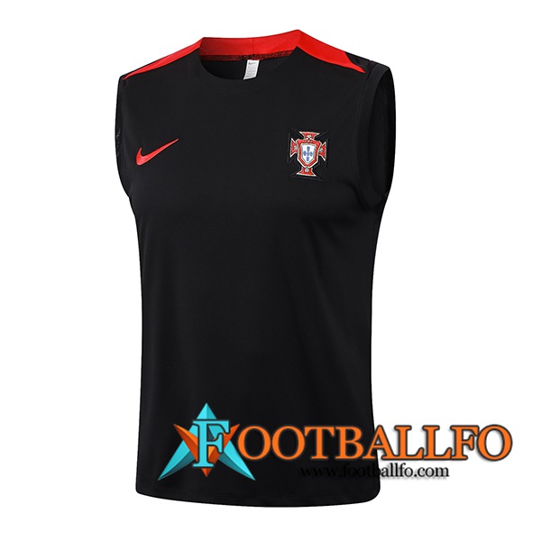 Chalecos De Futbol Portugal Negro/Rojo 2024/2025 -02