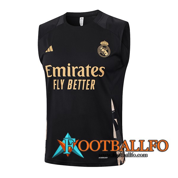 Chalecos De Futbol Real Madrid Negro/Amarillo 2024/2025 -02