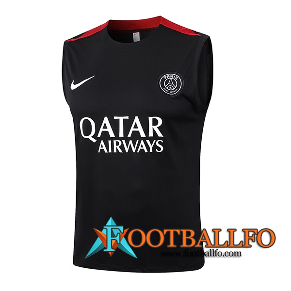 Chalecos De Futbol PSG Negro/Rojo 2024/2025