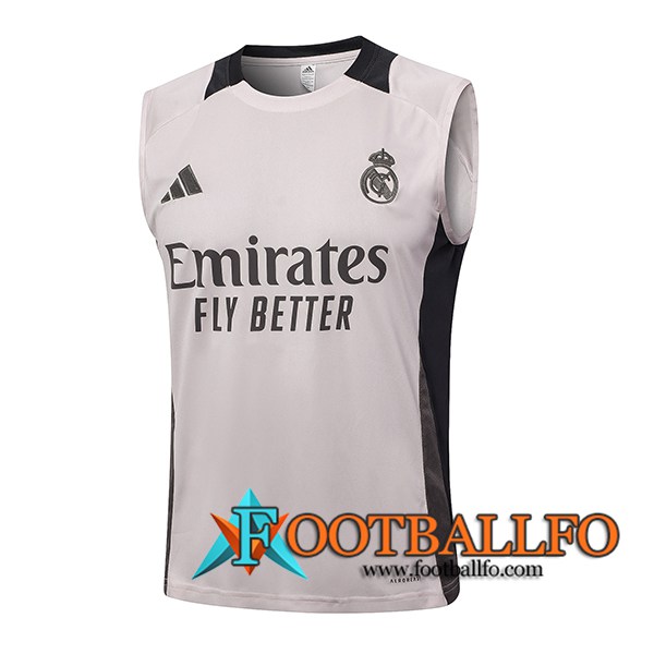 Chalecos De Futbol Real Madrid Rosa/Gris 2024/2025 -02