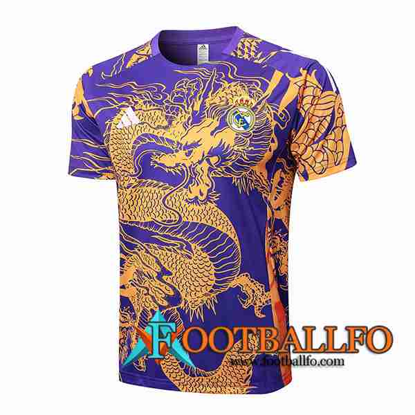 Camiseta Entrenamiento Real Madrid Violeta/Amarillo 2024/2025