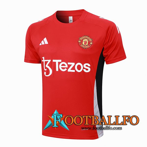 Camiseta Entrenamiento Manchester United Rojo/Blanco/Blanco 2024/2025