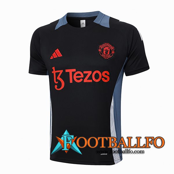 Camiseta Entrenamiento Manchester United Negro/Gris/Blanco 2024/2025