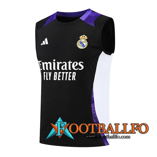 Chalecos De Futbol Real Madrid Negro/Violeta/Blanco 2024/2025