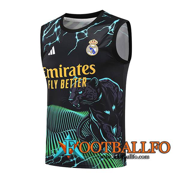 Chalecos De Futbol Real Madrid Negro/Verde/Amarillo 2024/2025