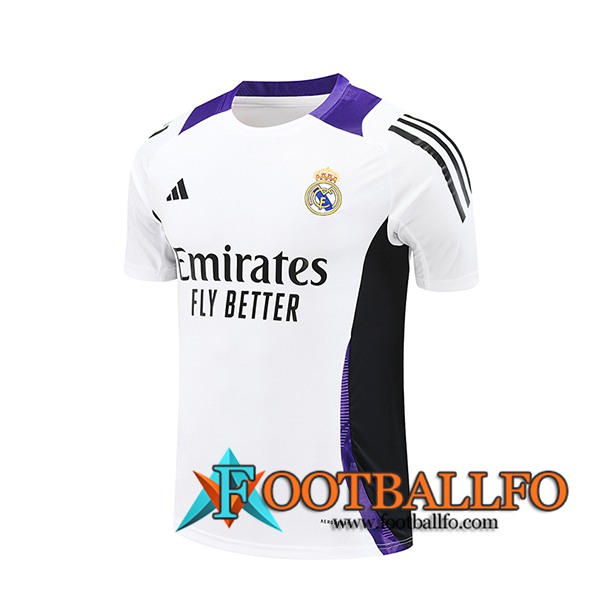 Camiseta Entrenamiento Real Madrid Blanco/Negro/Violeta 2024/2025