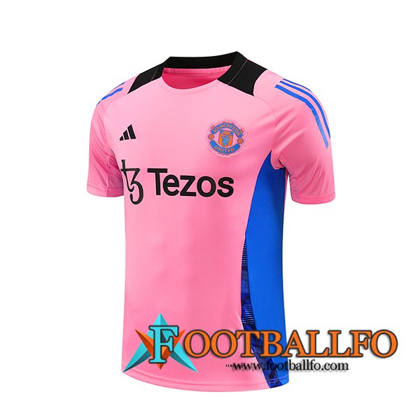 Camiseta Entrenamiento Manchester United Rosa/Azul/Negro 2024/2025