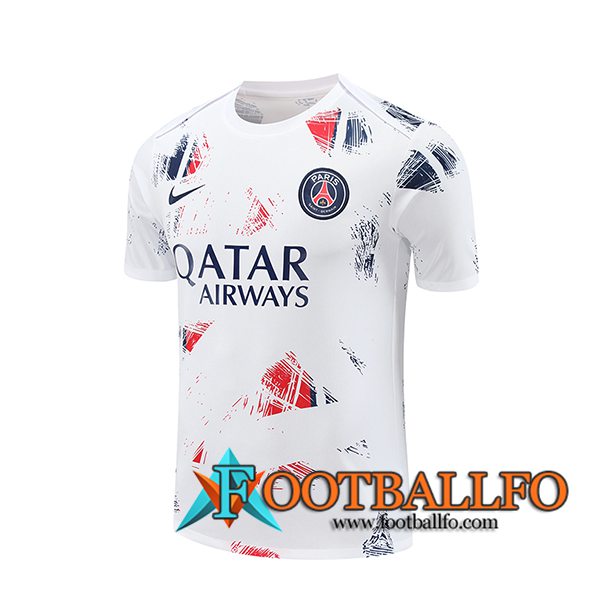 Camiseta Entrenamiento PSG Blanco/Azul/Rojo 2024/2025