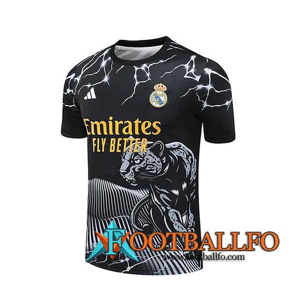 Camiseta Entrenamiento Real Madrid Negro/Blanco/Amarillo 2024/2025