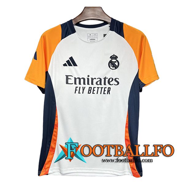 Camiseta Entrenamiento Real Madrid Blanco/Naranja/Azul 2024/2025