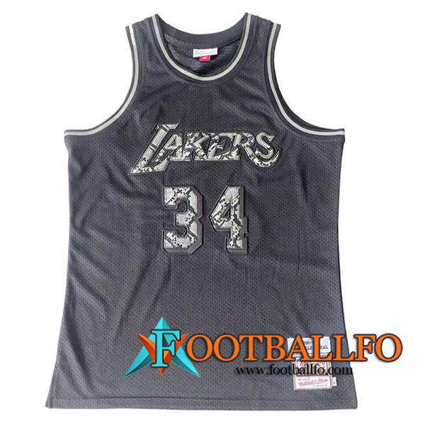 Camisetas De Futbol Los Angeles Lakers (O'NEAL #34) 2024/25 Negro/Gris