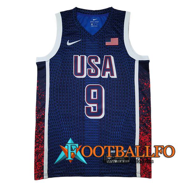 Camisetas De Futbol USA (HALIBURTON #9) 2024/25 Azul/Rojo