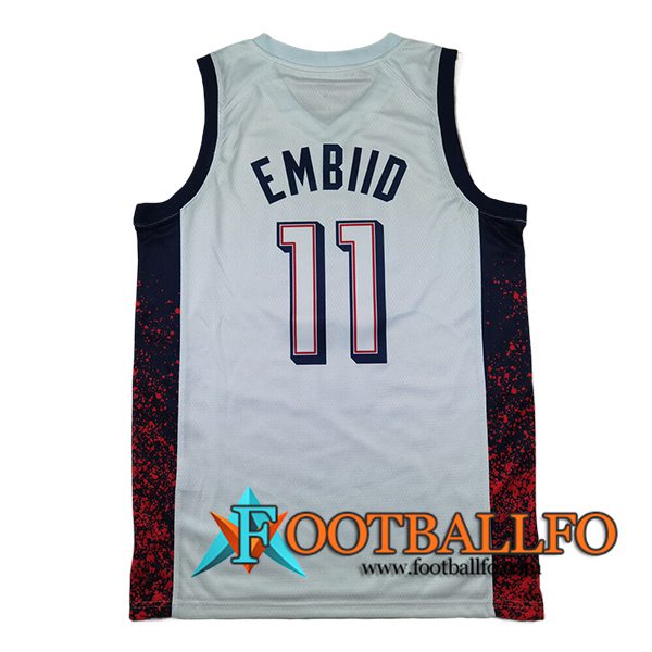 Camisetas De Futbol USA (EMBIID #11) 2024/25 Blanco/Negro/Rojo