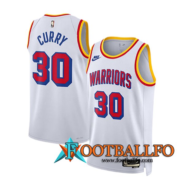 Camisetas De Futbol Golden State Warriors (CURRY #30) 2024/25 Blanco/Rojo/Amarillo