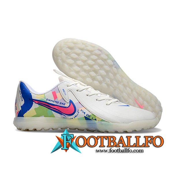 Nike Botas De Fútbol PHANTOM GX II CLUB TF Blanco/Verde/Rosa