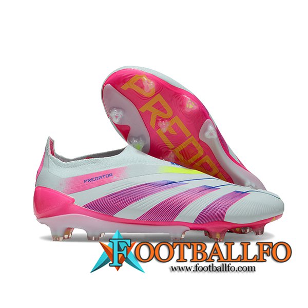 Adidas Botas De Fútbol PREDATOR ELITE LACELESS BOOTS FG Gris/Violeta/Rosa