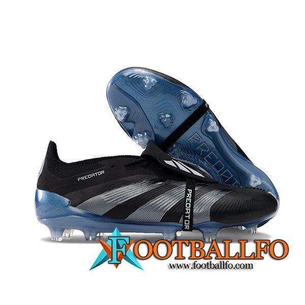 Adidas Botas De Fútbol Predator Elite Tongue FG Negro/Gris/Azul