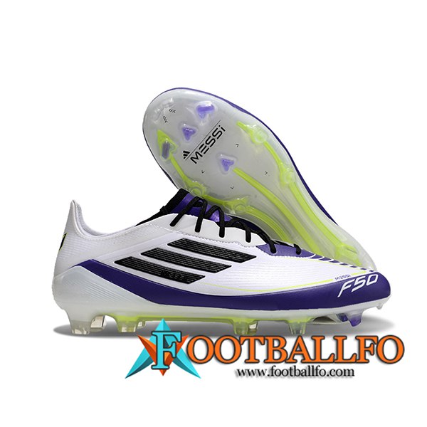 Adidas Botas De Fútbol F50 ELITE FG Blanco/Negro/Violeta