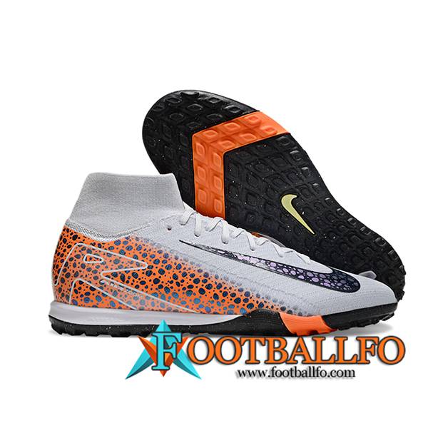 Nike Botas De Fútbol Air Zoom Mercurial Superfly X Elite TF Gris/Negro/Naranja