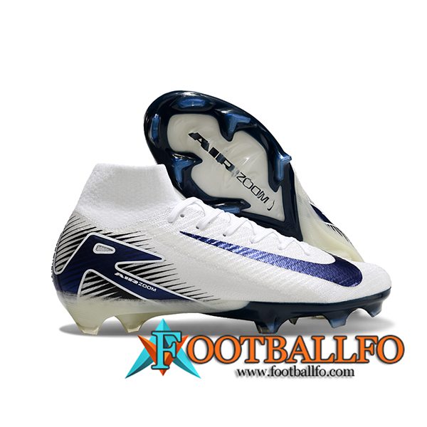 Nike Botas De Fútbol Air Zoom Mercurial Superfly IIX Elite FG Blanco/Negro/Azul