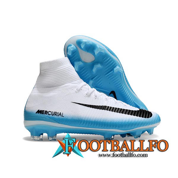 Nike Botas De Fútbol Zoom Superfly 5 Elite FG Blanco/Azul/Negro