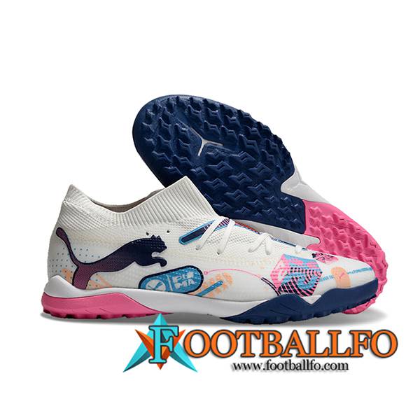 PUMA Botas De Fútbol FUTURE 7 ULTIMATE TF Blanco/Rosa/Azul