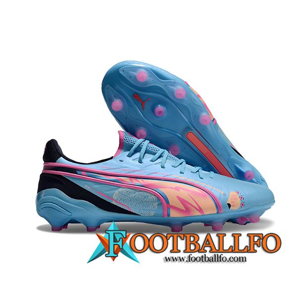 PUMA Botas De Fútbol KING FG/AG Azul/Rosa/Negro