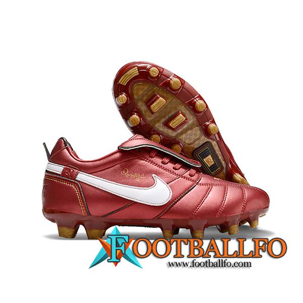 Nike Botas De Fútbol Tiempo Legend R10 Elite FG Rojo/Blanco