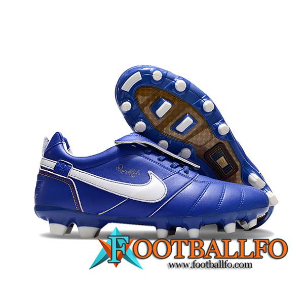 Nike Botas De Fútbol Tiempo Legend R10 Elite FG Azul/Blanco