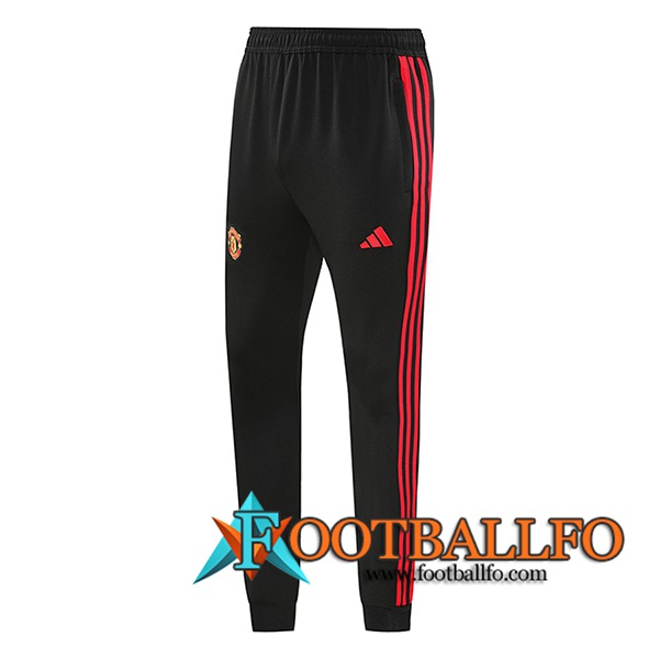 Pantalon Entrenamiento Manchester United Negro/Rojo 2024/2025