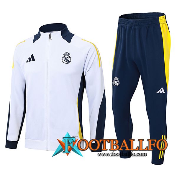 Chandal Equipos De Futbol Chaquetas Real Madrid Blanco/Azul/Amarillo 2024/2025 -02