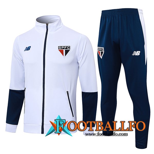 Chandal Equipos De Futbol Chaquetas Sao Paulo FC Blanco/Azul 2024/2025