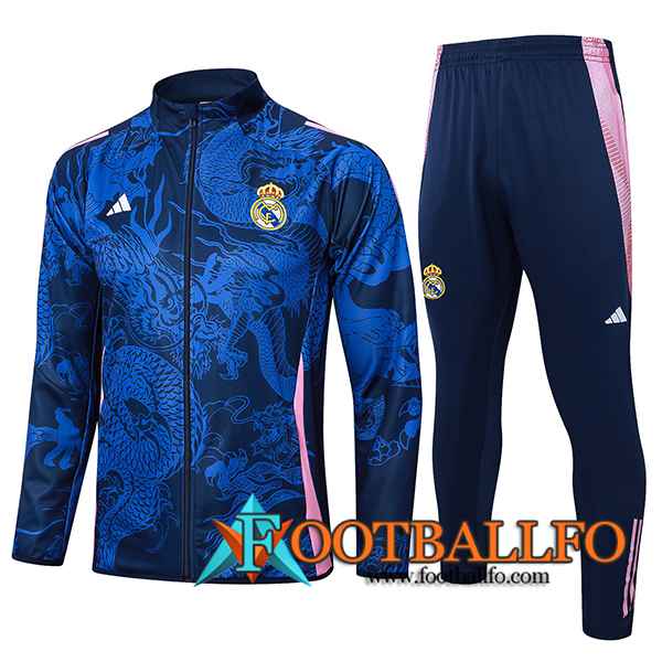 Chandal Equipos De Futbol Chaquetas Real Madrid Azul/Rosa 2024/2025