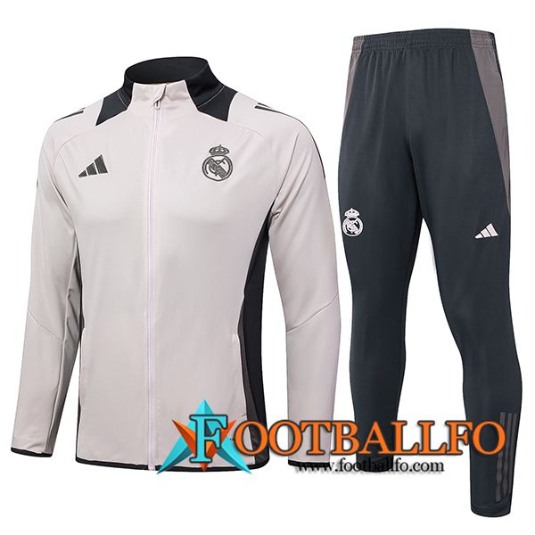 Chandal Equipos De Futbol Chaquetas Real Madrid Rosa/Gris 2024/2025