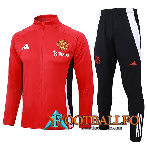 Chandal Equipos De Futbol Chaquetas Manchester United Rojo/Negro/Blanco 2024/2025