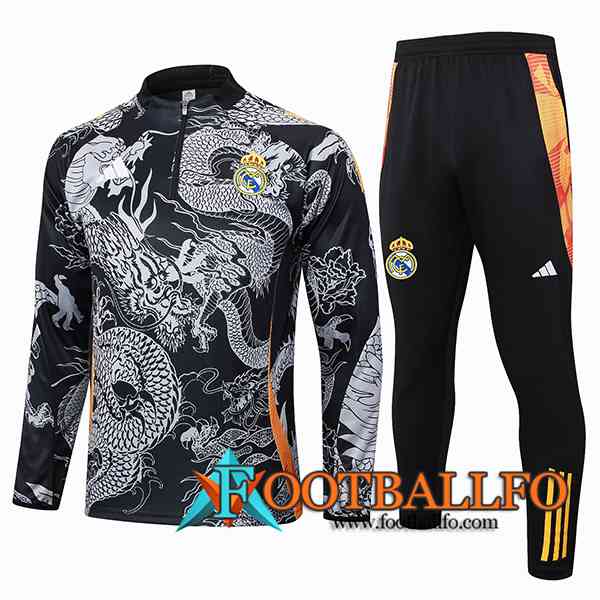 Chandal Equipos De Futbol Real Madrid Negro/Gris/Naranja 2024/2025