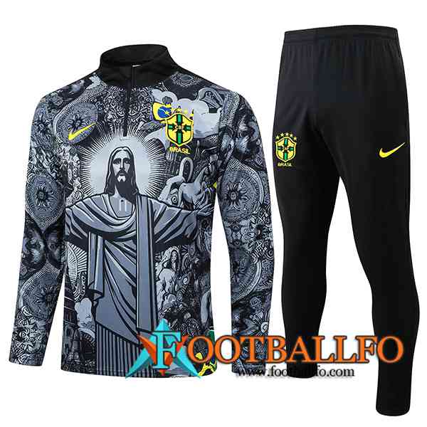 Chandal Equipos De Futbol Brasil Negro/Gris 2024/2025