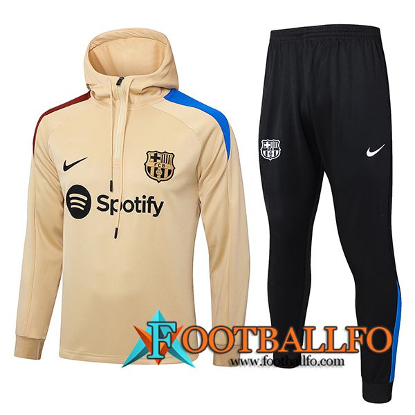 Chaqueta Con Capucha Chandal Rompevientos FC Barcelona Amarillo 2024/2025